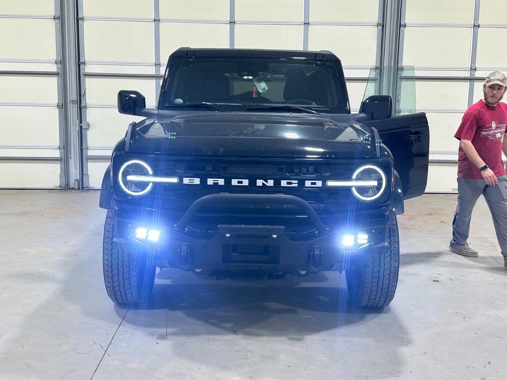 Nilight Front Bumper for Ford Bronco | for Ford Bronco 2021 2022 2023 2024 2025 2026 with 4X 18w Flush Mount LED Work Lights Winch plate License plate bracket Sensor hole customer photo 1