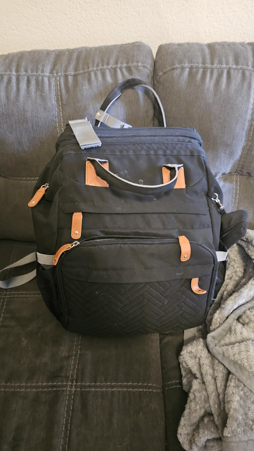 KABAQOO Diaper Bag Backpack with Detachable Changing Station, Large Capacity Baby Diaper Bags for Boys & Girls, Baby Registry Search Stuff & Shower Gifts, Newborn Essentials Must Haves, Black-2s customer photo 2