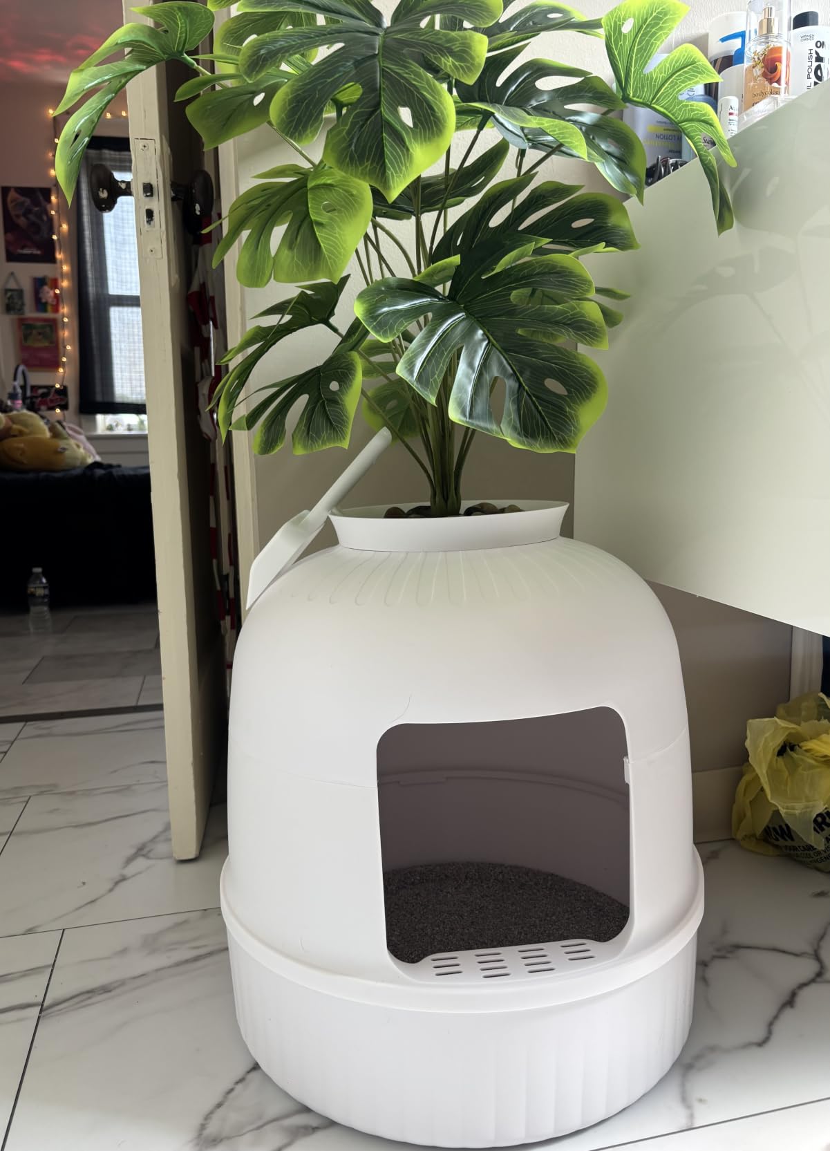 Lifewit Hidden Plant Cat Litter Box with Plastic Scoop, Black customer photo 2