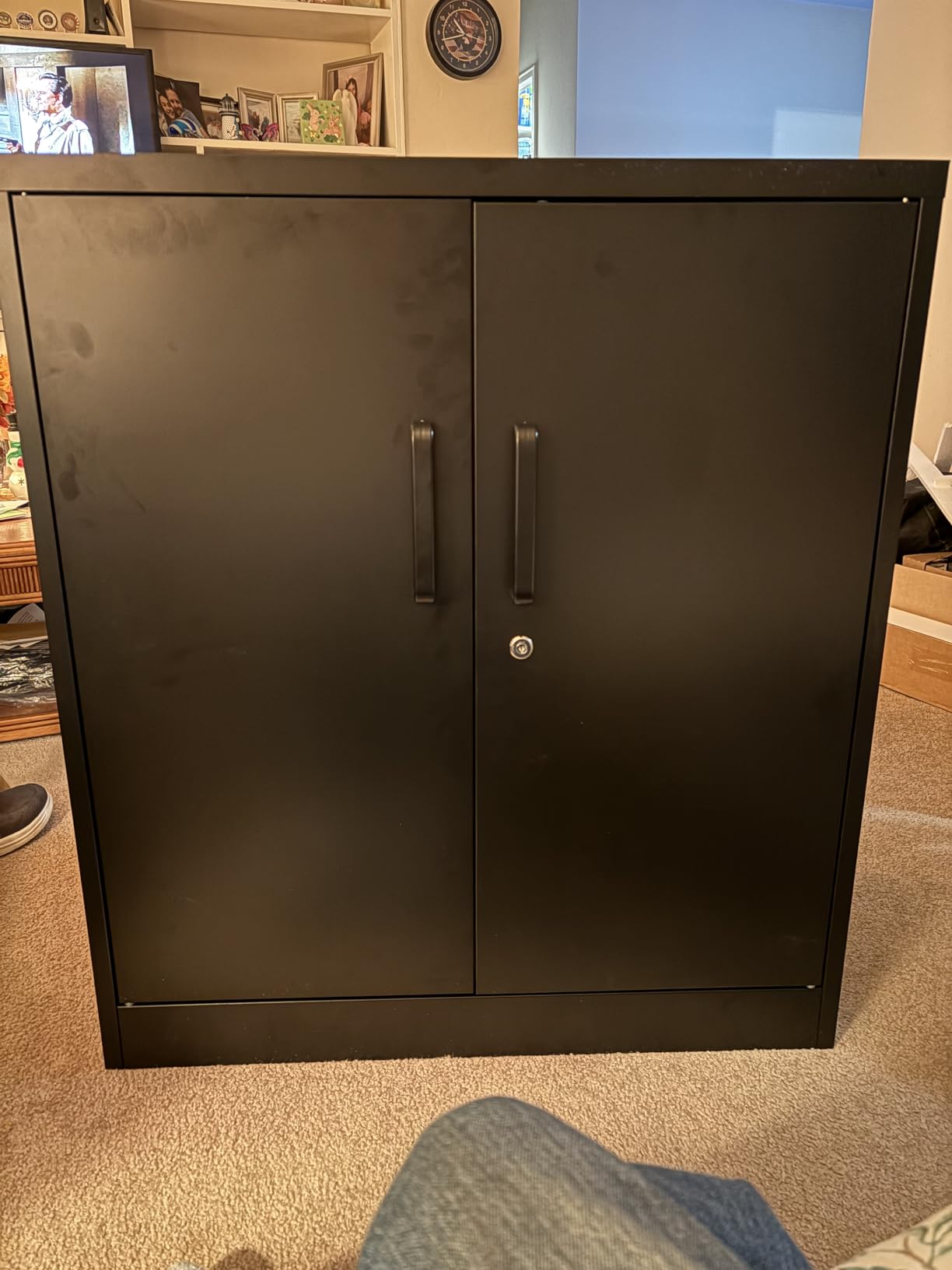 Fesbos Metal Storage Cabinet-36” Tall Steel File Cabinet with Lockable Doors and Adjustable Shelves-Black Steel Storage Cabinet for Home, School, Office, Garage customer photo 2