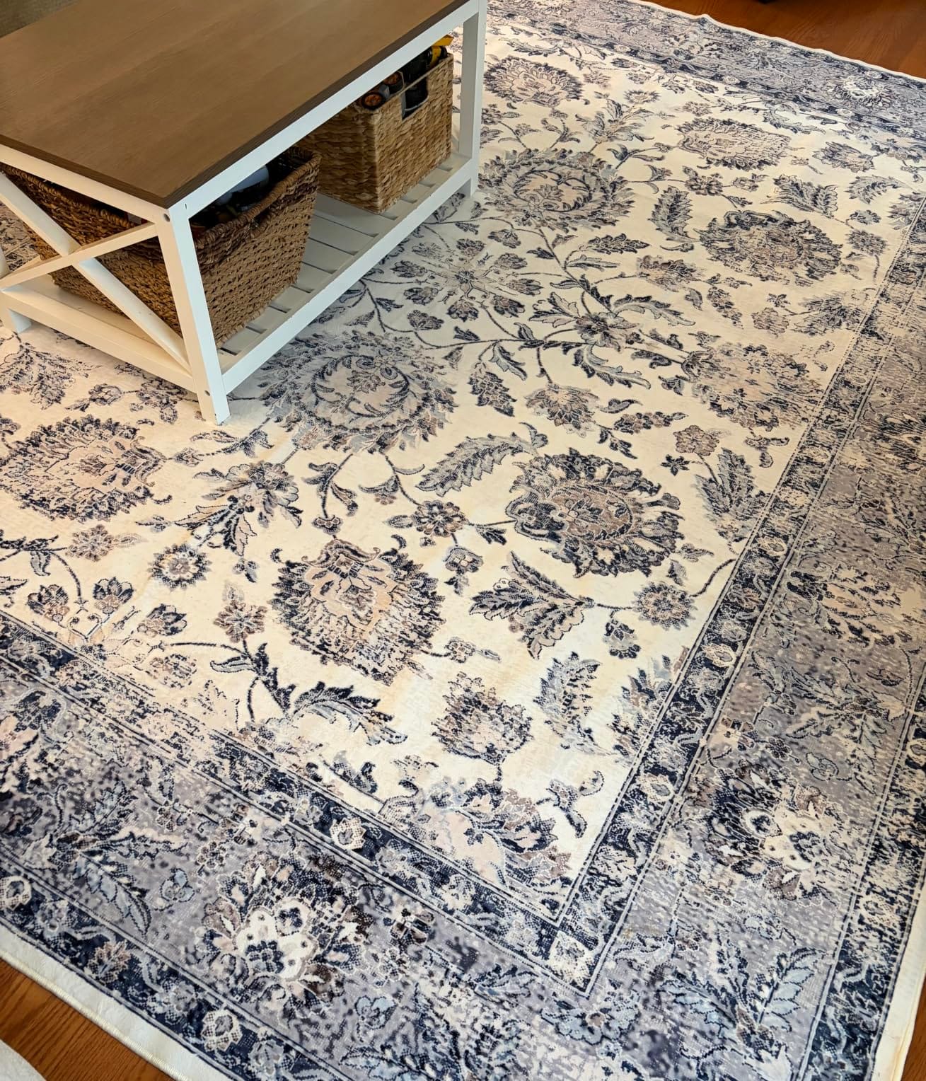 CHAMPLANT Washable Area Rug 8'x10' Boho Chic Medallion Distressed Design Non-Shedding Easy Care Ideal for High Traffic Areas in Living Room Bedroom Office Coffee Table Large Carpet customer photo 1