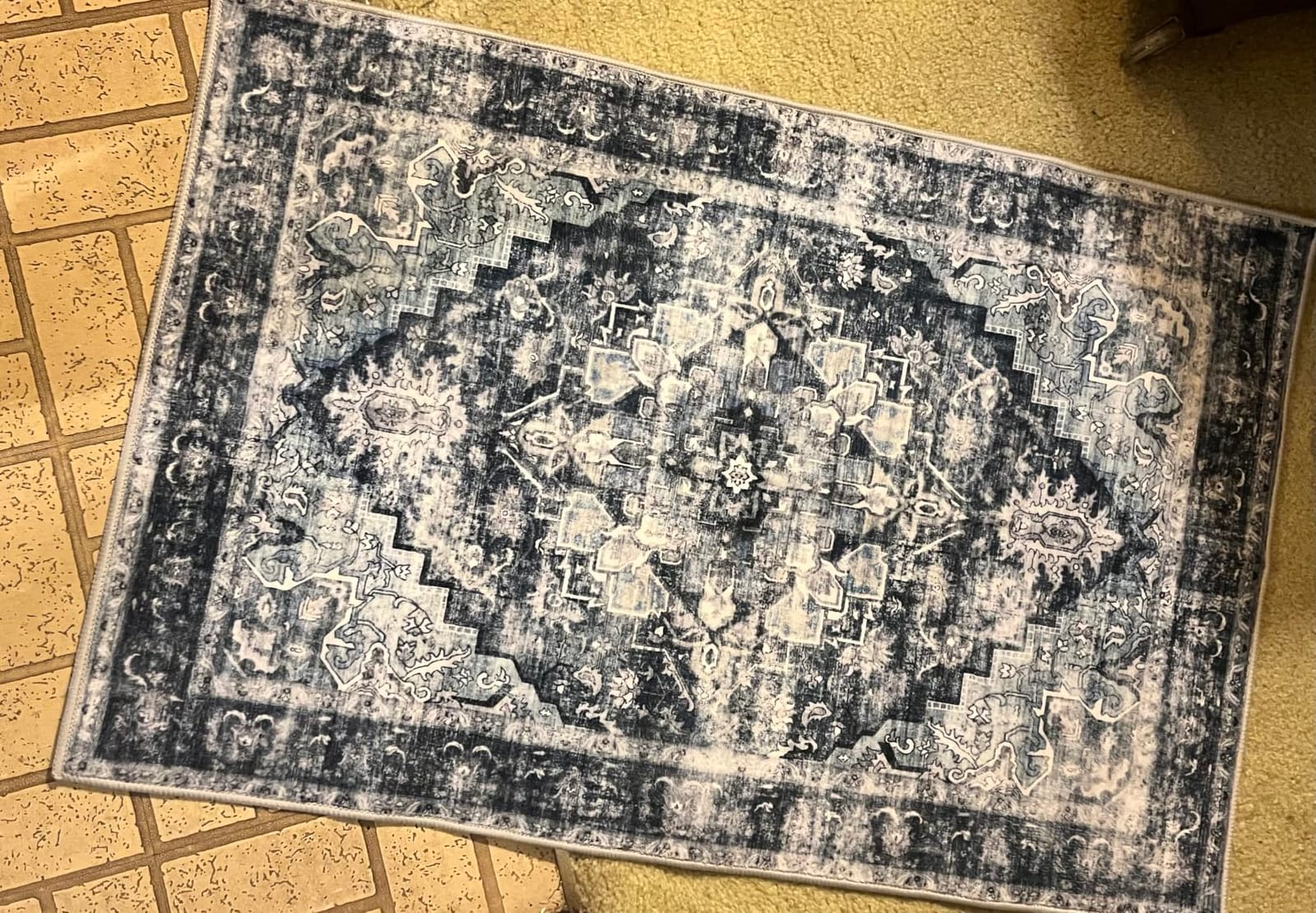 CHAMPLANT Washable Area Rug 8'x10' Boho Chic Medallion Distressed Design Non-Shedding Easy Care Ideal for High Traffic Areas in Living Room Bedroom Office Coffee Table Large Carpet customer photo 2