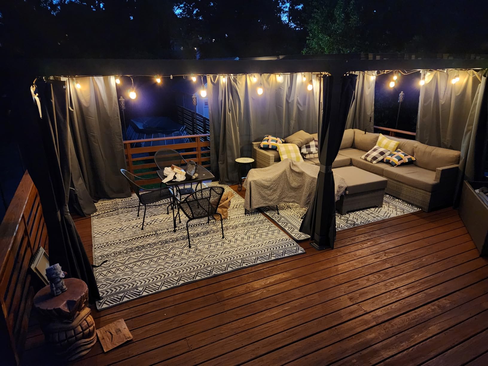 EROMMY 12x20 Louvered Pergola with Side Pull-Down Screen, Outdoor Aluminum Pergola with Thickened Frame and Adjustable Metal Rainproof Roof for Deck Patio Garden Yard, Black-Gray customer photo 2