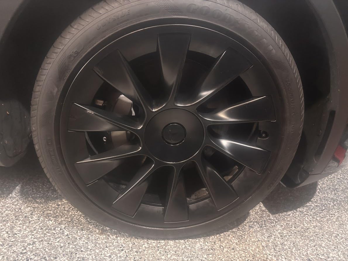 for Tesla Model Y 20 Inch Wheel Rim Protector Hubcaps Induction Wheels Rim Cover Tire Trim Rings Matte Black 4Pcs Model Y Accessories customer photo 2