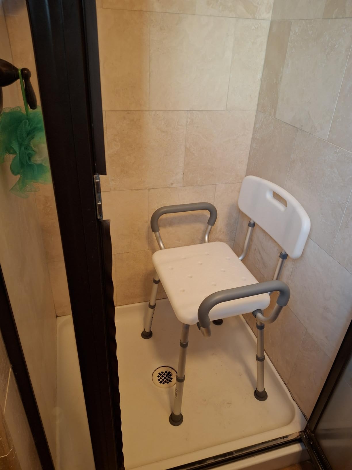 HOMLAND Shower Chair for Inside Shower with Padded Armrests and Back customer photo 1
