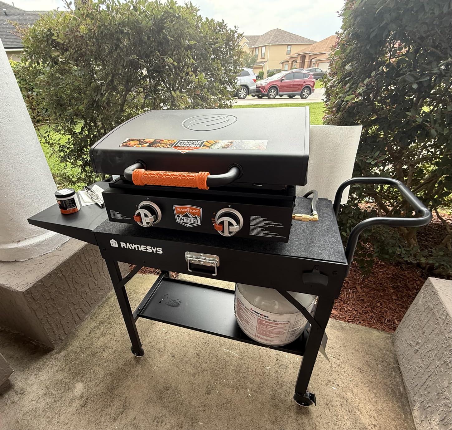 Raynesys 440lbs Outdoor Folding Grill Cart, Blackstone Griddle Stand customer photo 2