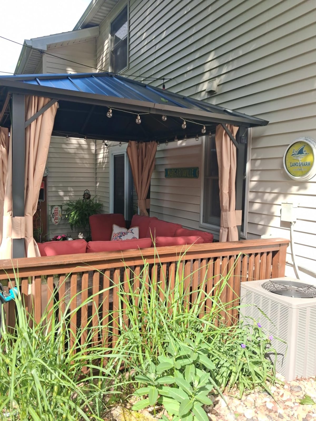 Modern Shade Hardtop Gazebo 10x10 with 4 LED Lights for Backyard, Black customer photo 2