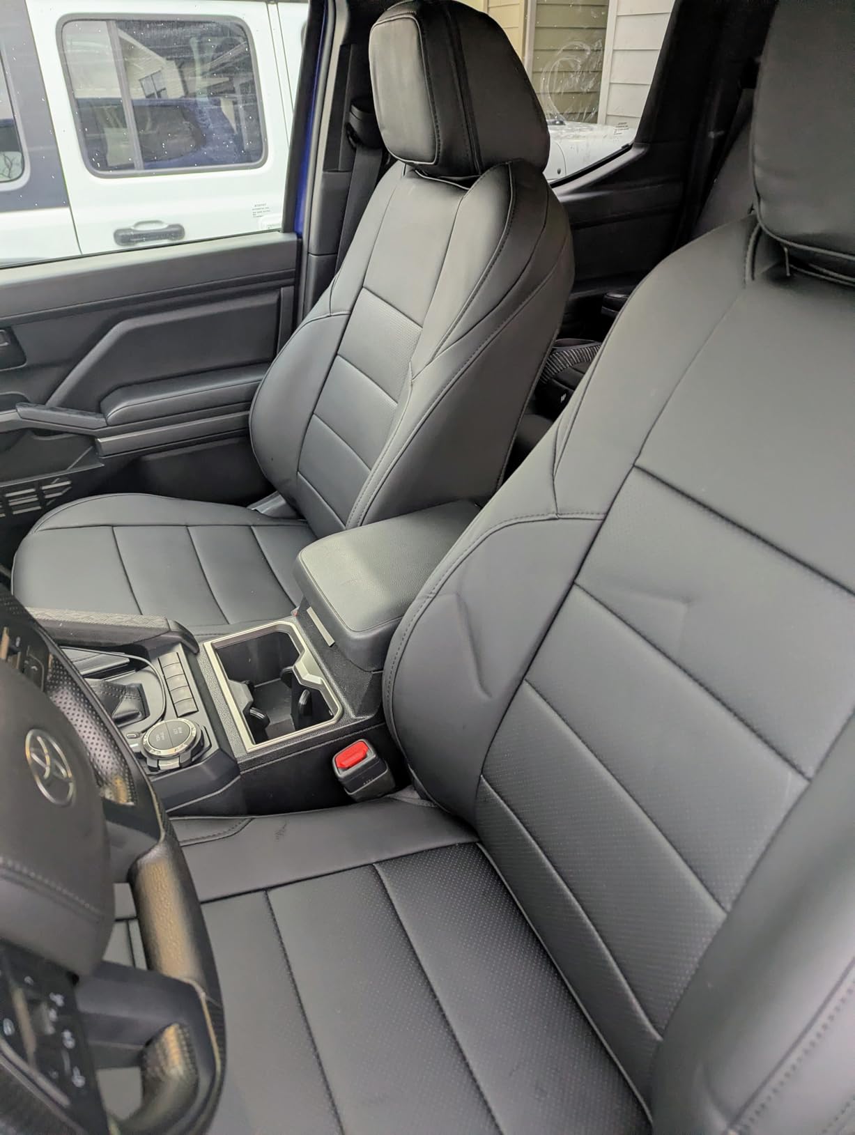 coverdream 2024 2025 2026 Tacoma Seat Covers Full Set for Toyota Tacoma 4th Gen Double/Crew Cab SR,SR5,TRD Sport,TRD Off-Road,Limited,Fully Covered,Luxury Waterproof Leather Car Seat Protector(Black) customer photo 1