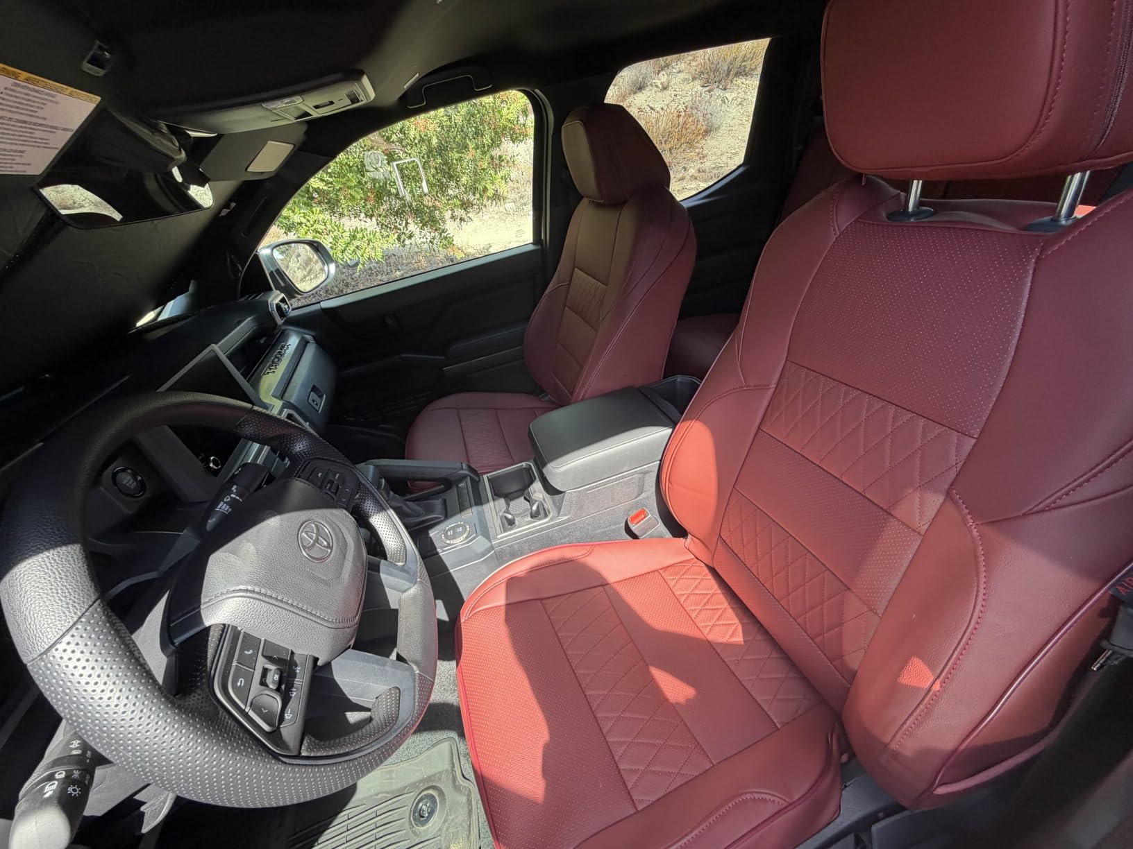 EKR Tacoma Car Seat Covers Custom Fit for Toyota Tacoma (Petrol) 2024 2025 2026 DoubleCab/CrewCab SR/SR5/TRD Sport/TRD Off-Road/Limited -Truck Seat Covers Full Set,Faux Leather(Black) customer photo 1