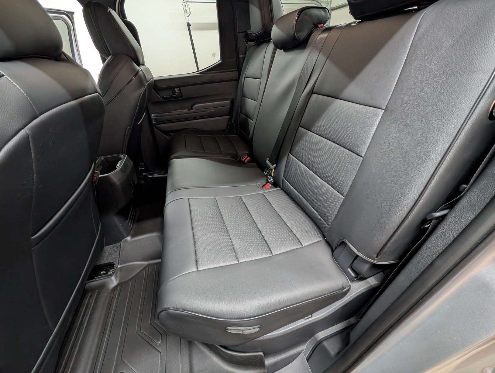 EKR Tacoma Car Seat Covers Custom Fit for Toyota Tacoma (Petrol) 2024 2025 2026 DoubleCab/CrewCab SR/SR5/TRD Sport/TRD Off-Road/Limited -Truck Seat Covers Full Set,Faux Leather(Black) customer photo 2