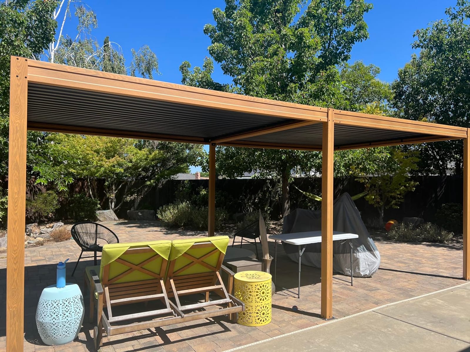 Domi Aluminum Louvered Pergola 10x10, Outdoor Metal Pergola, Grey customer photo 1
