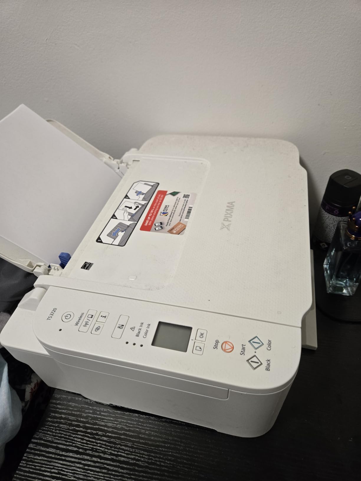 Canon PIXMA TS3720 Wireless All-in-One Printer for Basic Home Printing, White customer photo 1