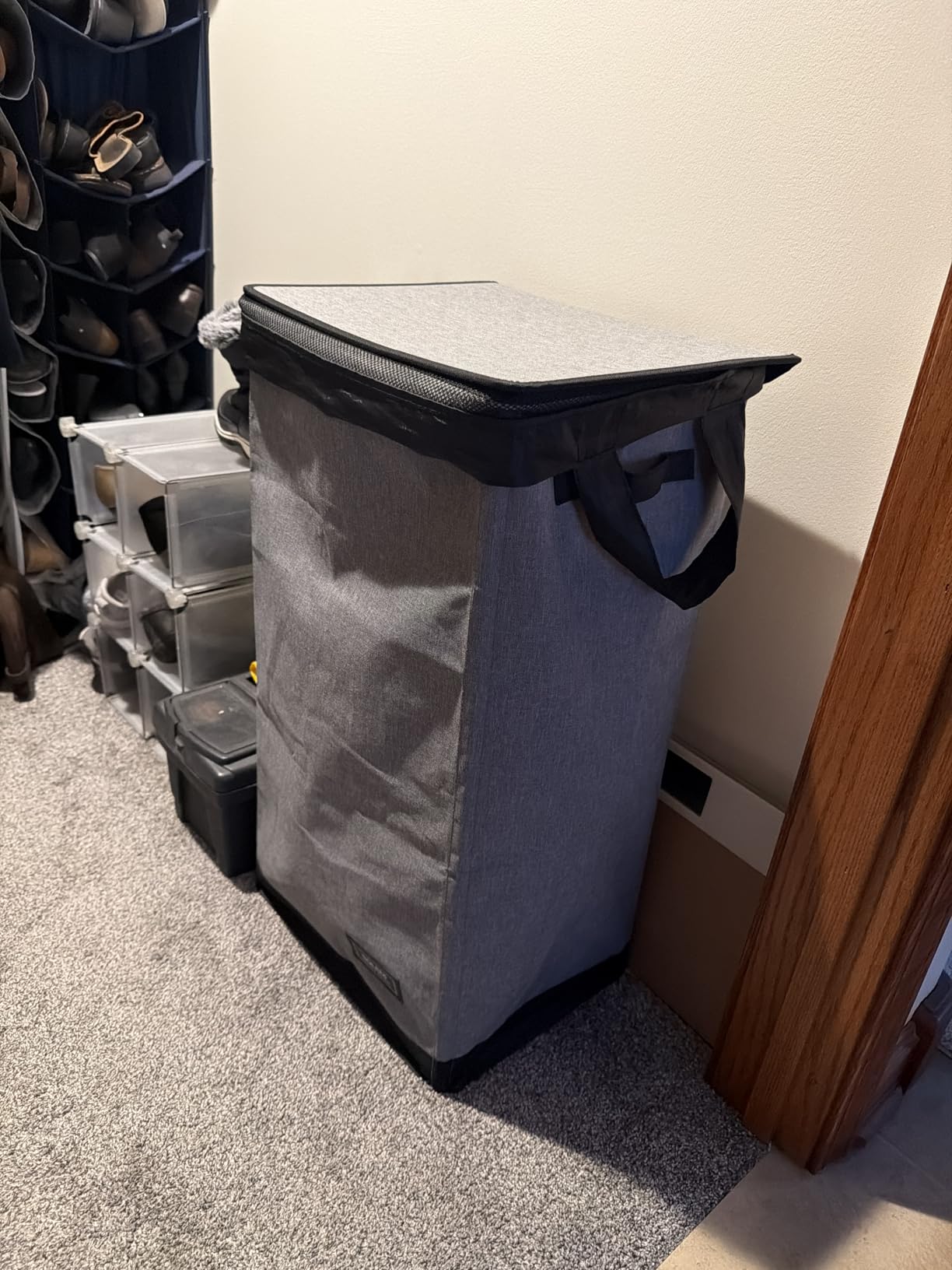 SOLEDI Slim Laundry Basket with Lid, Narrow Laundry Hamper for Small Space customer photo 1