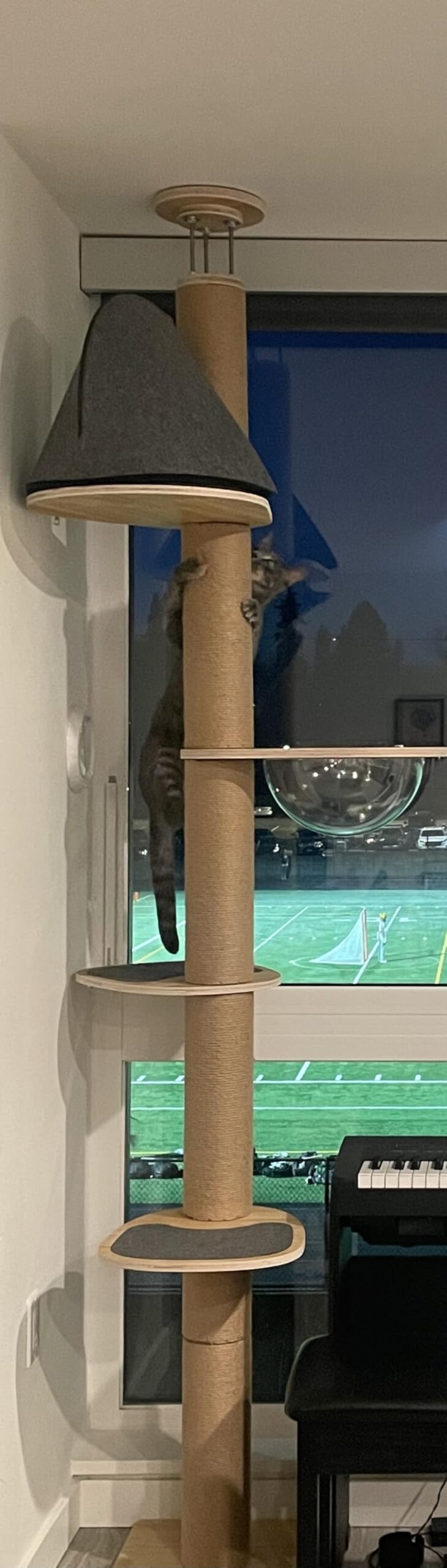 FUKUMARU Floor to Ceiling Cat Tree, 6-10 ft, 6 Level, Grey customer photo 2