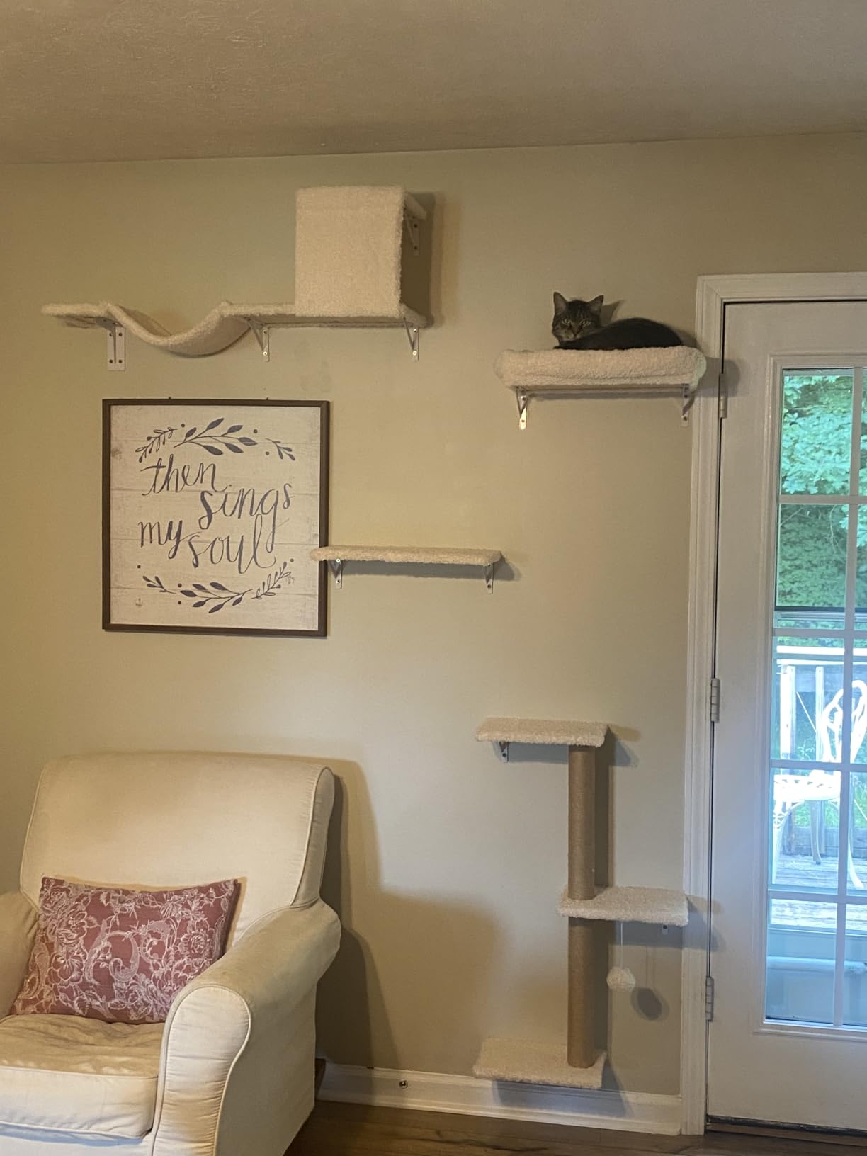 FUKUMARU Cat Wall Shelves, 4 in 1 Set, Grey customer photo 1