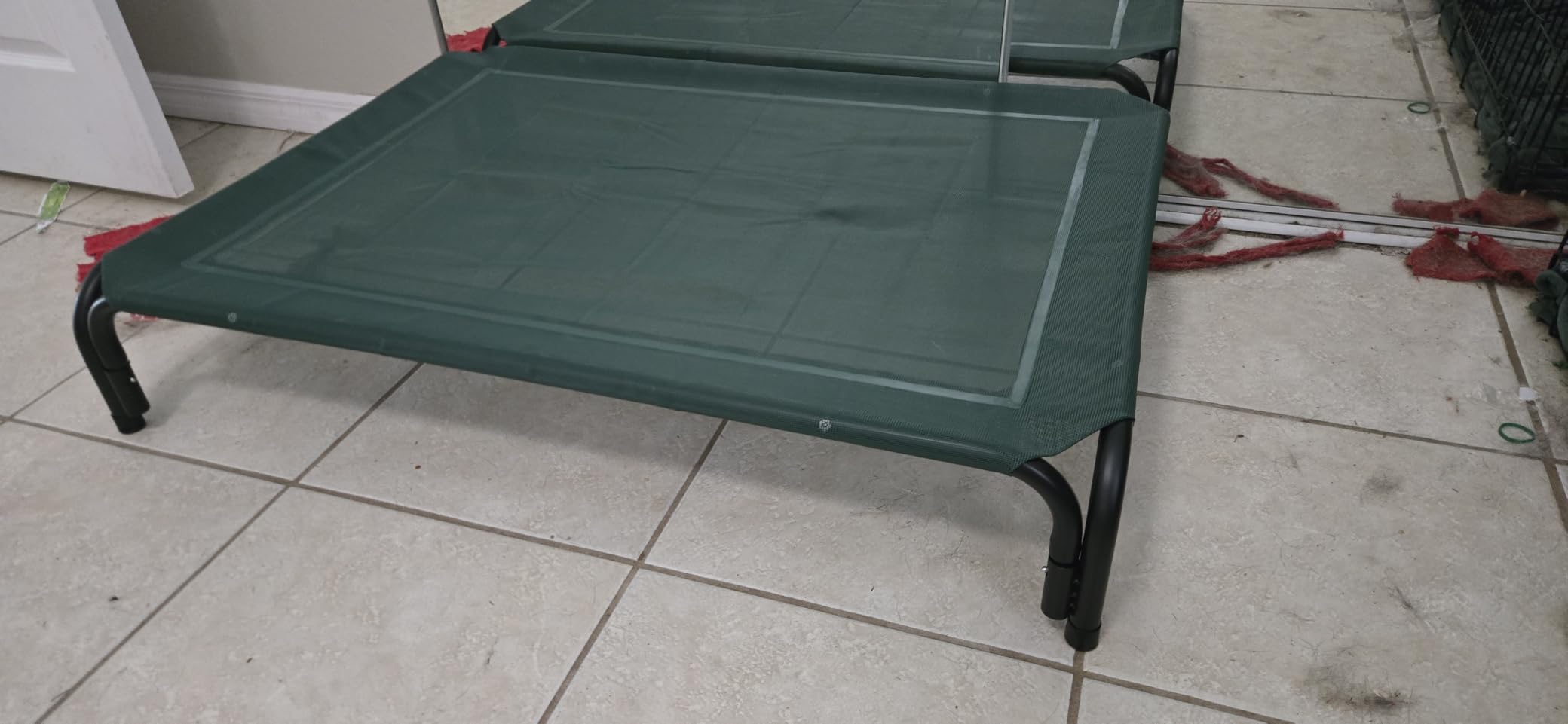Elevated Dog Bed Raised Outdoor Dog Cot for Large Dogs, Installation Requires No Tools, Frame with Washable Cooling Breathable Mesh Anti-Slip Feet, Indoor Pet Bed, Black, 43.3 Inches customer photo 2