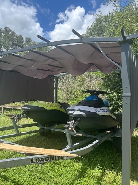 HAPPATIO 10' x13' Outdoor Retractable Pergola, Aluminum Pergola with Canopy Fixed in Various Positions, Arched Patio Top with Sun Shade Canopy Metal Frame for Backyards, Gardens, Patios (Brown) customer photo 1