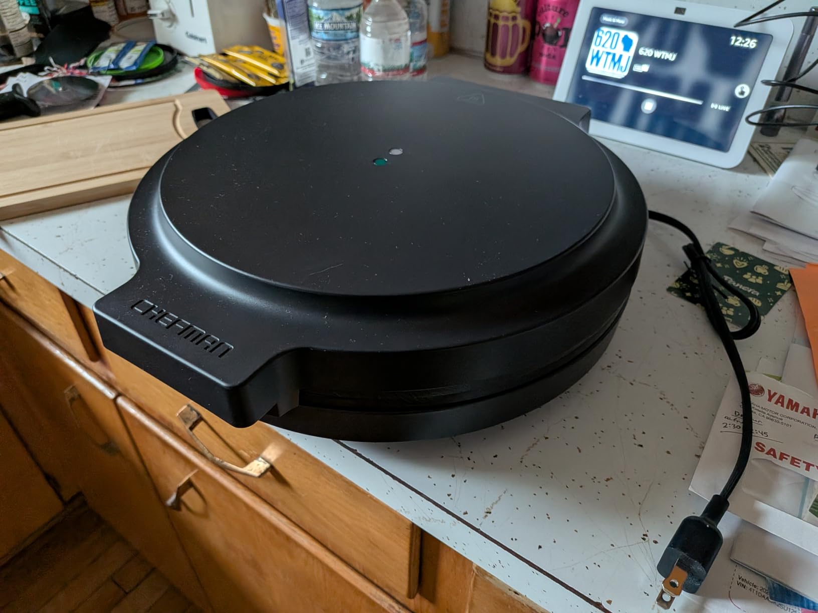 Chefman Everything Maker & Pizza Oven – 1440W Countertop Electric Pizza Maker with 12” Nonstick Cooking Plates, Plus Makes Quesadillas, Omelettes and More, with Indicator Lights and Vertical Storage customer photo 1