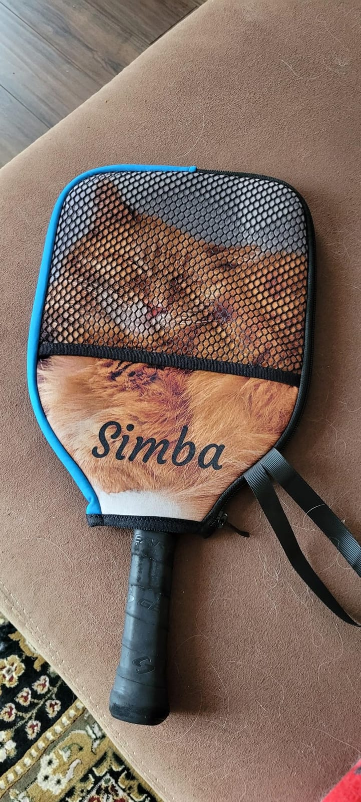 Custom Pickleball Paddle Cover Personalized Paddle Case with Design You Photo Text Customized Neoprene Racket Protection with Pocket and Handle Strap Fits Most Rackets - 9.06x11.81 Inches customer photo 1
