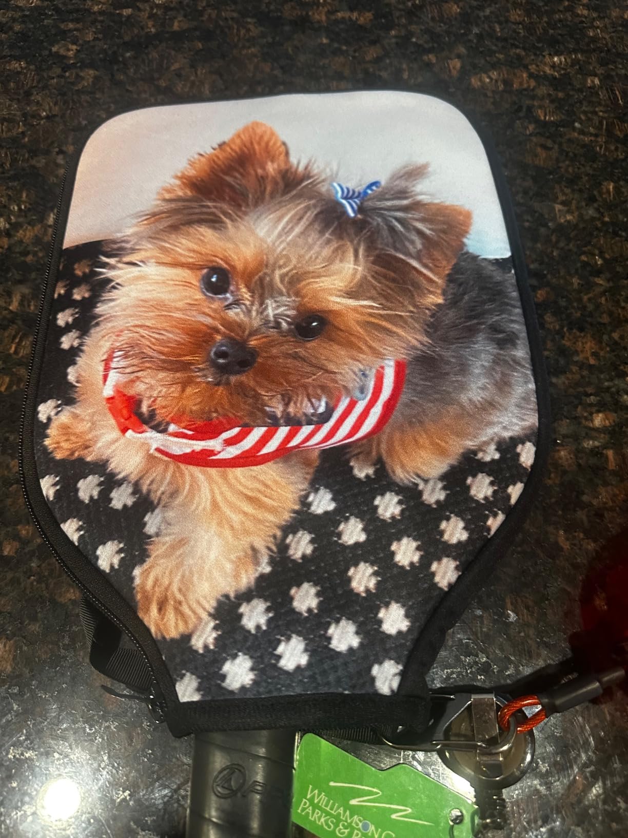Custom Pickleball Paddle Cover Personalized Paddle Case with Design You Photo Text Customized Neoprene Racket Protection with Pocket and Handle Strap Fits Most Rackets - 9.06x11.81 Inches customer photo 2