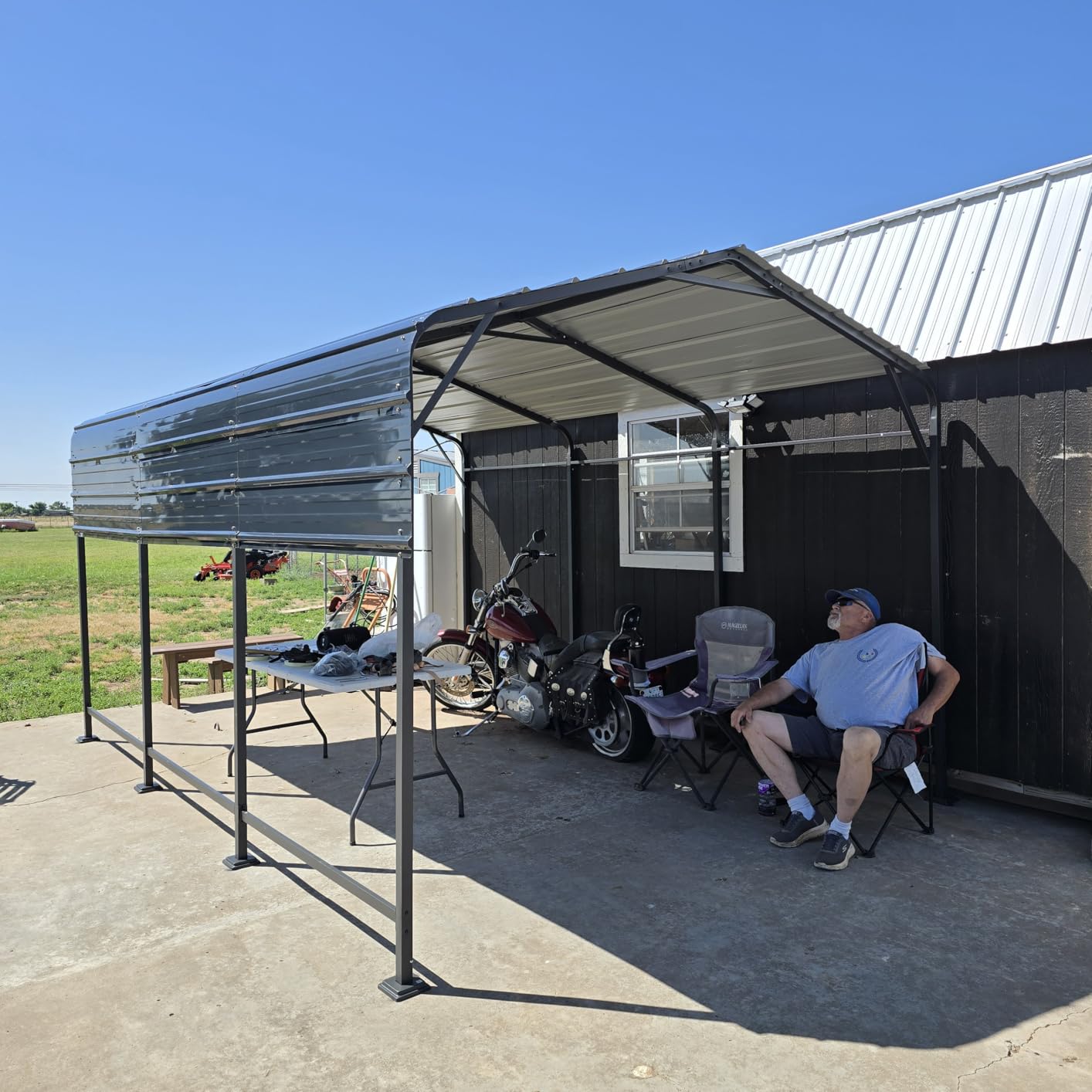 AirWire 10x15 FT Metal Carport Canopy with Reinforced Base customer photo 2