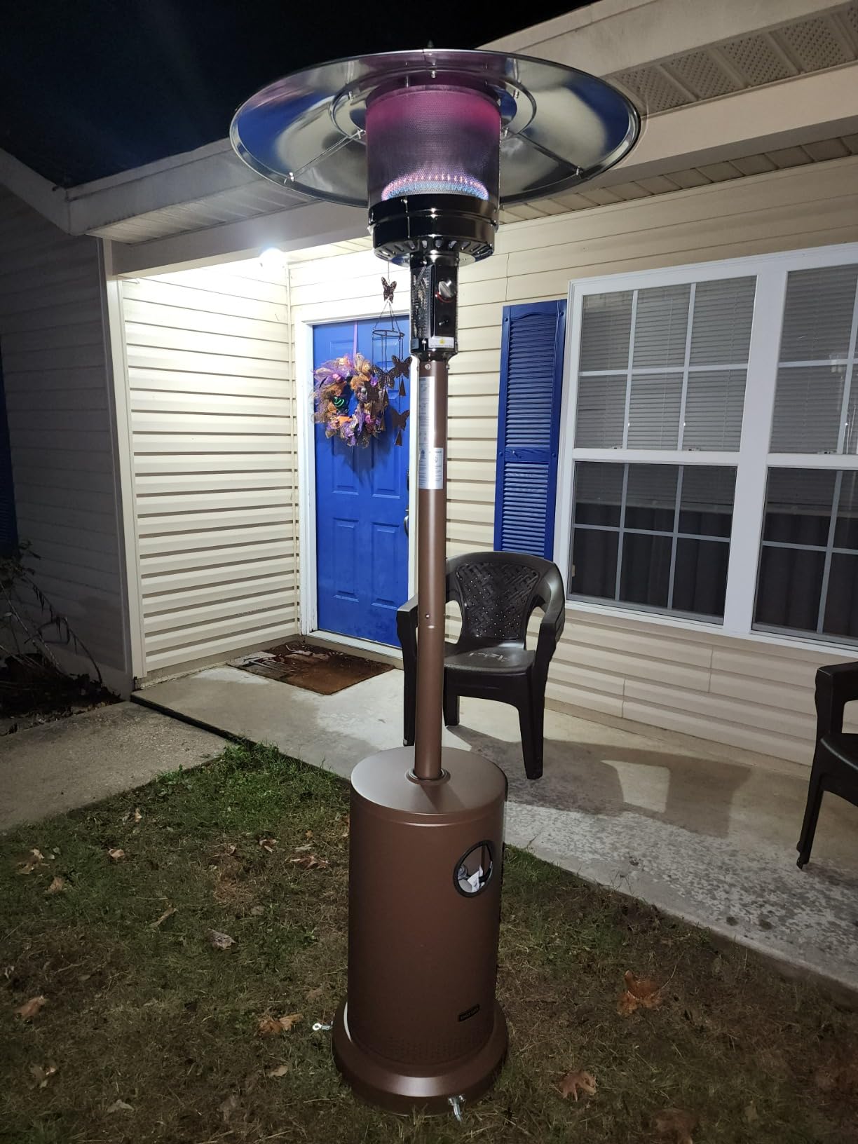 EAST OAK 55,000 BTU Propane Patio Heater with Round Table & Stainless Steel Burner, Outdoor Heater with Wheels, Ideal For Large Patios, Gardens, Outdoor Events, and Commercial Use, Bronze customer photo 2