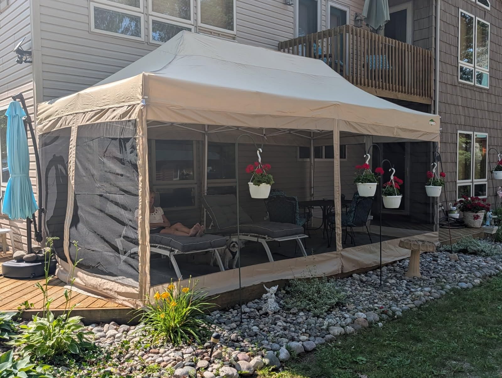 COBIZI 10x15 Heavy Duty Pop Up Canopy Tent with Mosquito Netting Sidewalls customer photo 2