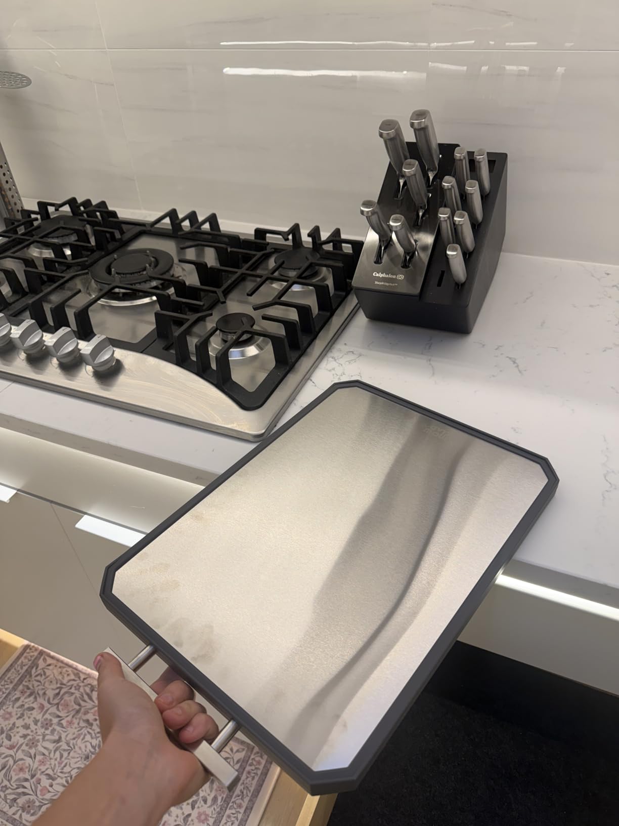 SNOWCLAD Stainless Steel Cutting Board,Non Toxic chopping for kitchen customer photo 1