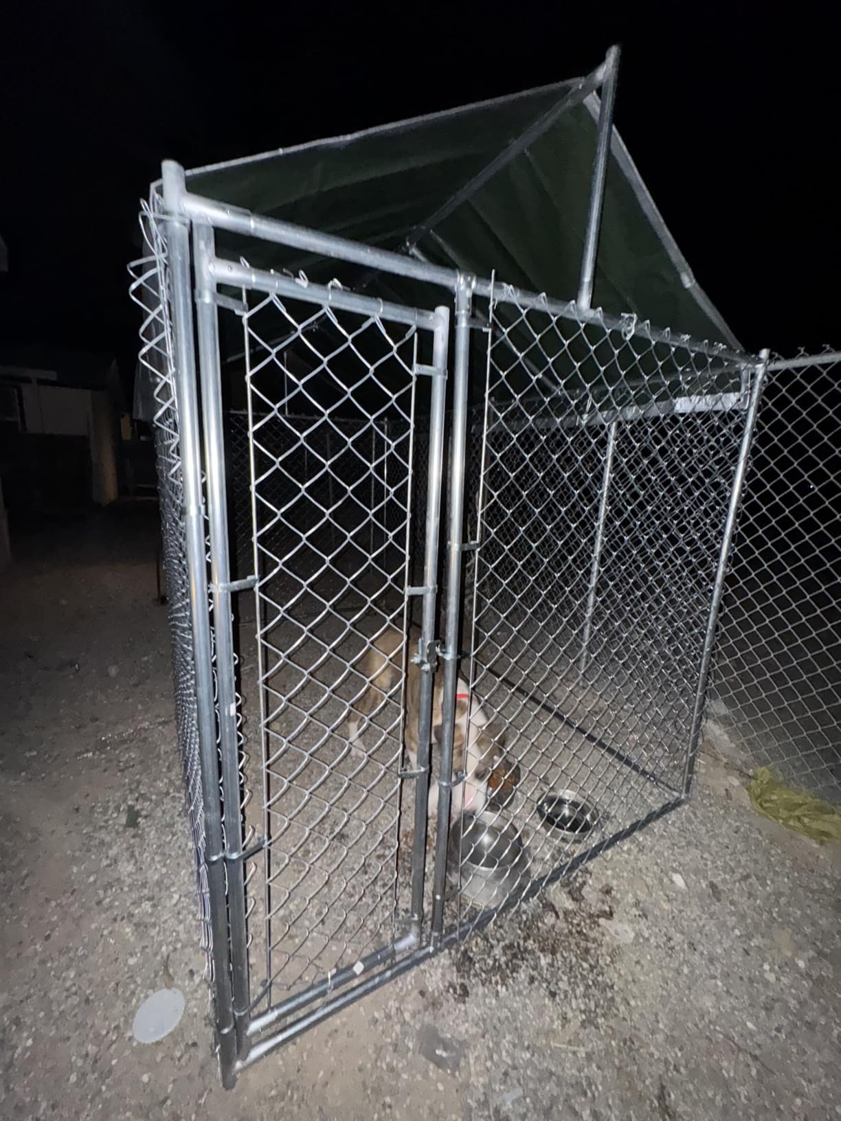 Large Dog Kennel Outdoor, Outside Dog Run Enclosure Heavy Duty Galvanized Steel Chain Link Metal Dog Pen House with Lockable Door and Water-Resistant Roof, for Medium and Large Dogs(10'x6'x7.65') customer photo 2