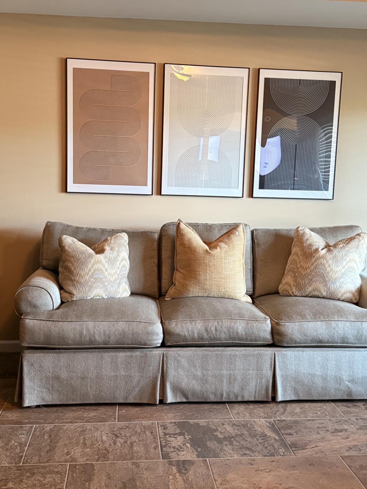 Framed Black and White Abstract Wall Art for Living Room, 3 Piece 24x36 In customer photo 1