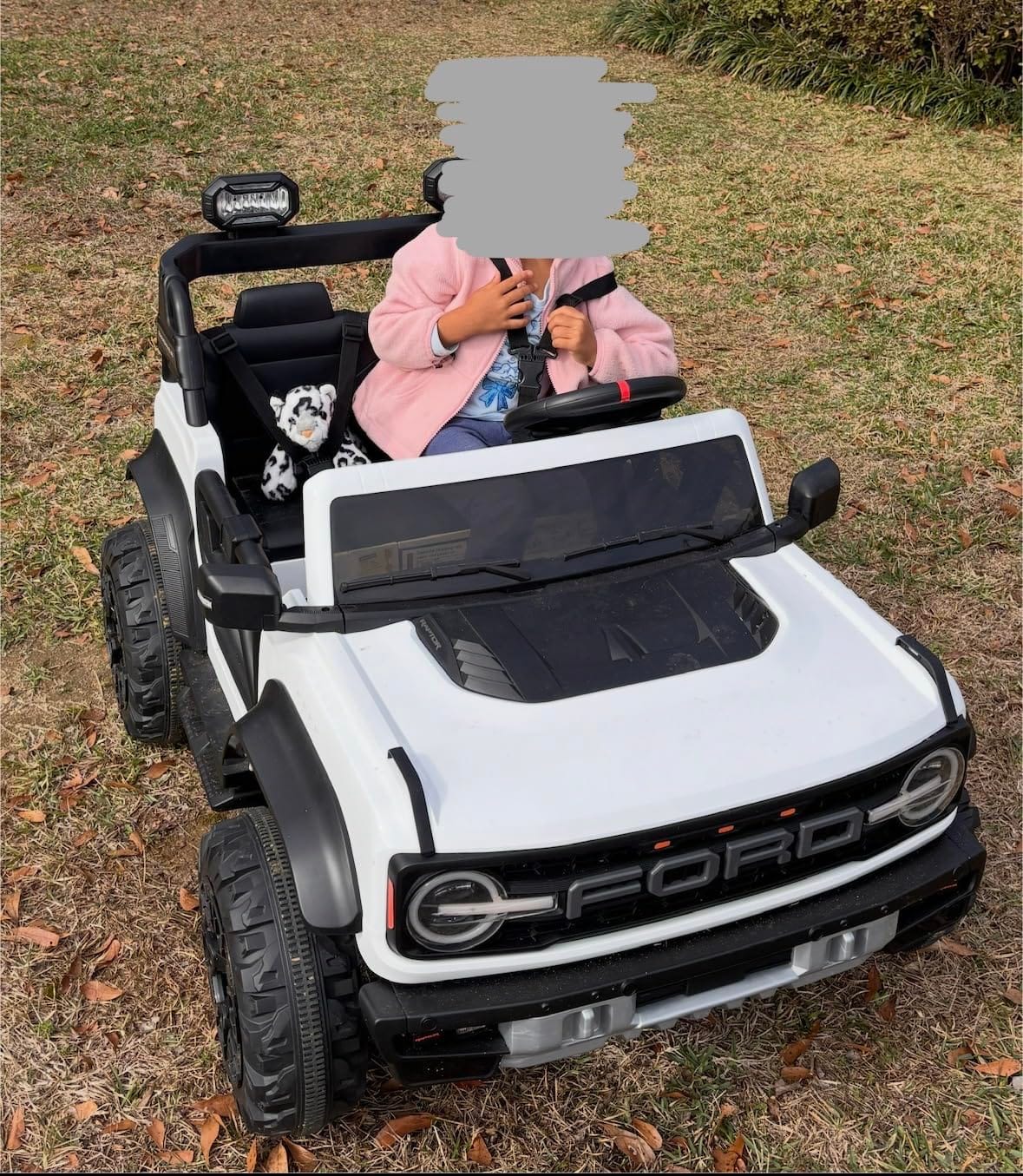 ENYOPRO 2 Seater Ride On Car for Kids, 24V Licensed Ford Bronco Raptor Electric Power Ride On Truck Toy with Remote Control, 4 Wheels Shock Absorption, Soft Start, Bluetooth, Radio, 3 Speed - Blue customer photo 2