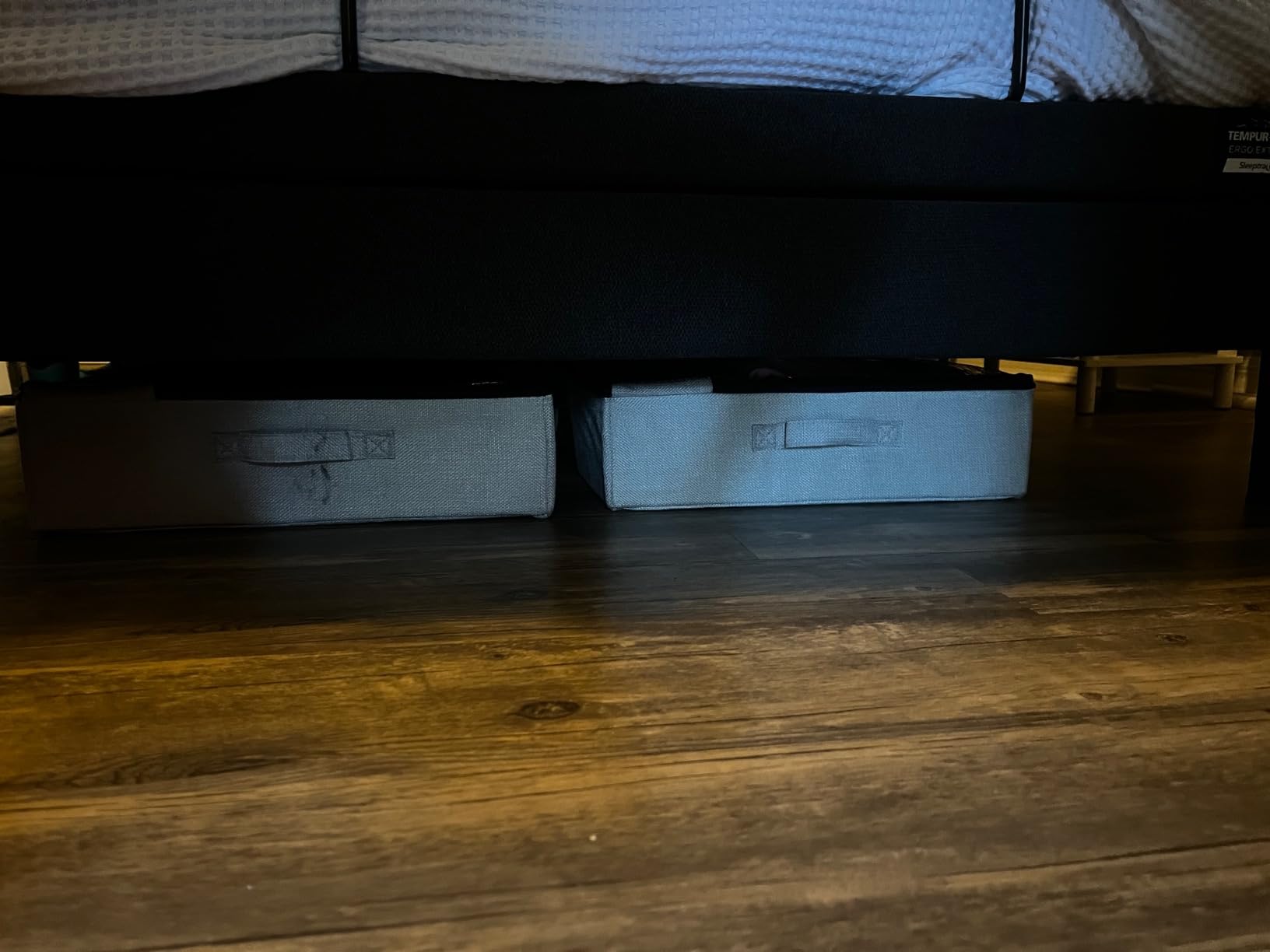 4.5 Inches Under Bed Storage Containers with Sturdy Sidewalls/Bottom and Reinforced Handles,Low Profile Underbed Storage for Clothes,Shoes,Pillows and Blankets with Zips and Clear Windows,4 Pack customer photo 1