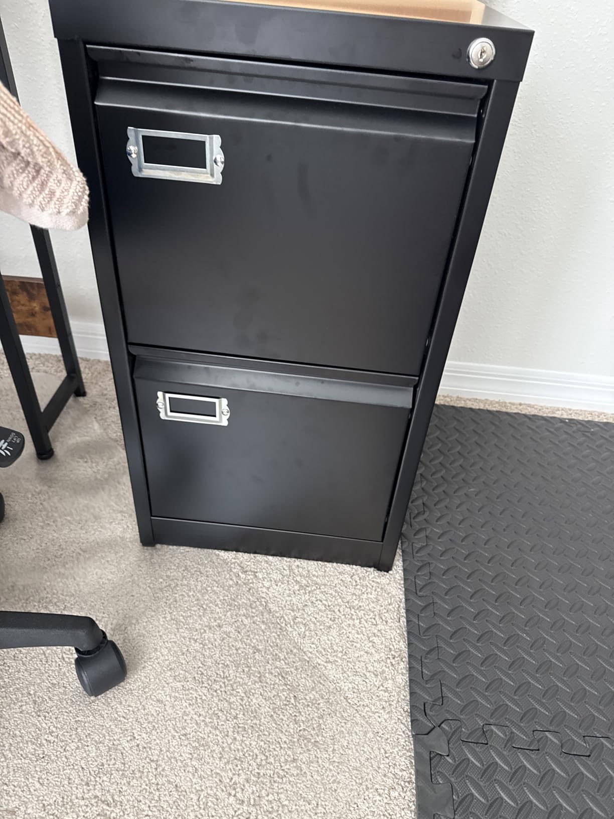 BYNSOE 2 Drawer File Cabinet with Lock Vertical Filing Storage Cabinet Office Home Steel Vertical File Cabinets for Letter Size File Cabinet Locked,Assembly Required customer photo 2