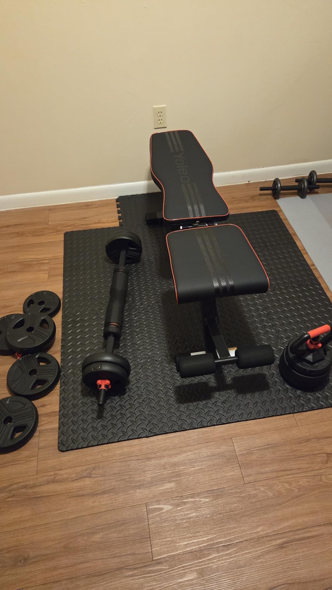 Adjustable dumbbell set,20/35/45/55/70/90lbs Free Weights set with upgraded nut, 5 in 1 Weight Set Used as Kettlebells, Barbell, Push up Stand, Fitness Exercise for Home Gym Suitable Men/Women customer photo 2