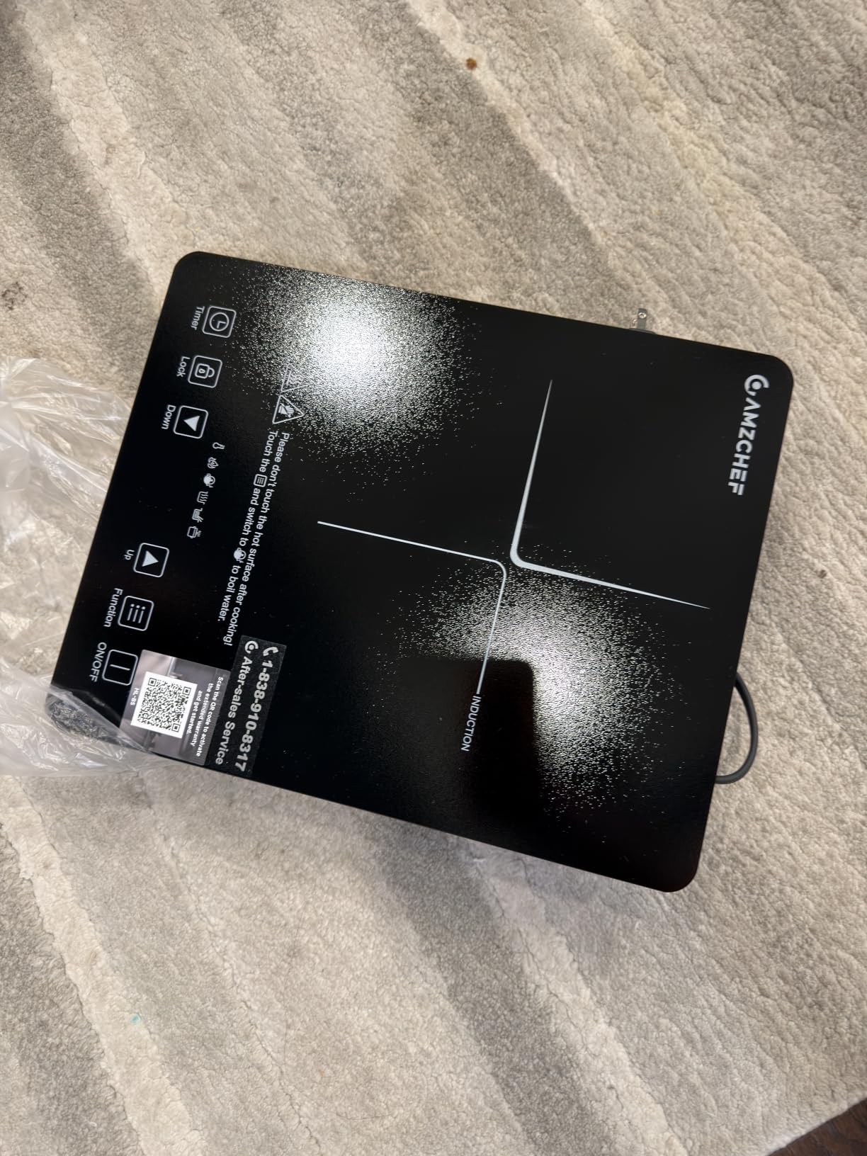 AMZCHEF Portable Induction Cooktop, 20 Temperature & Power Levels, 1800W customer photo 1