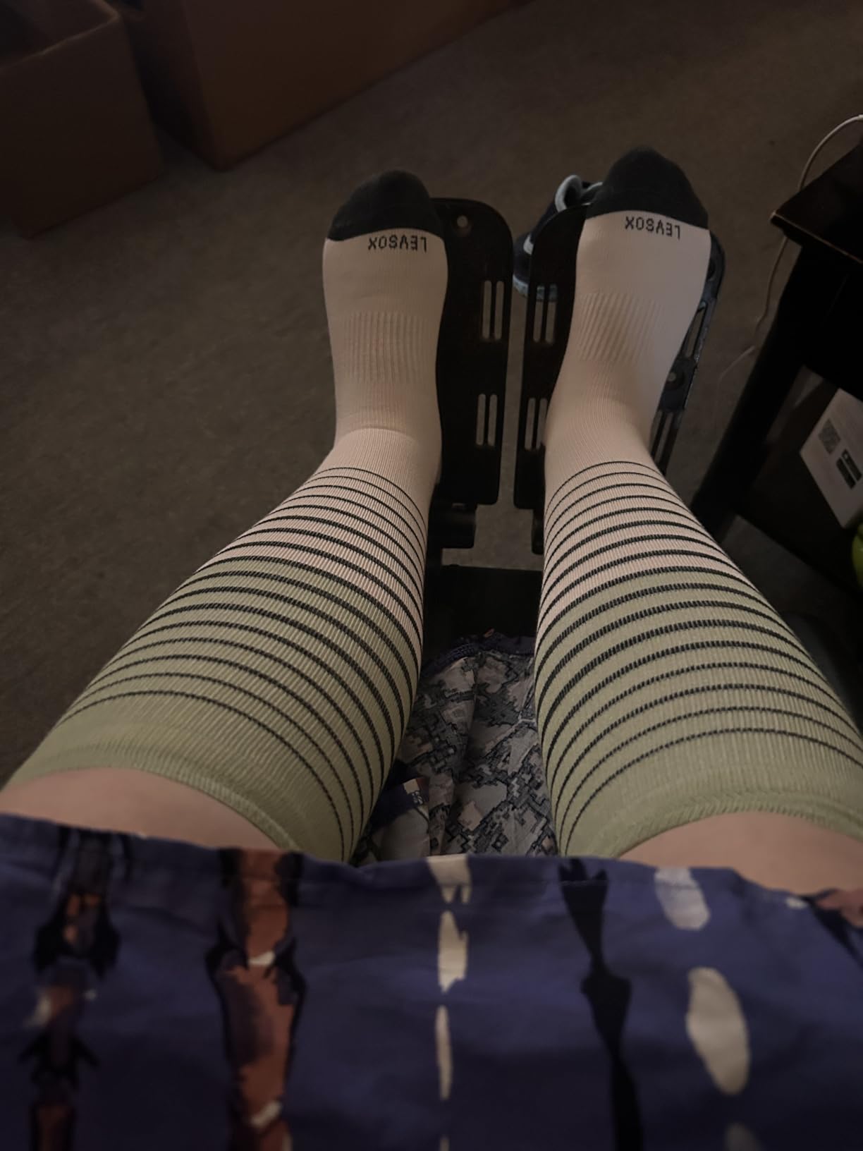 LEVSOX Viscose Made from Bamboo Compression Socks for Pregnant Women 20-30 mmHg Knee High Cute Mens Supports Socks for Travel customer photo 2