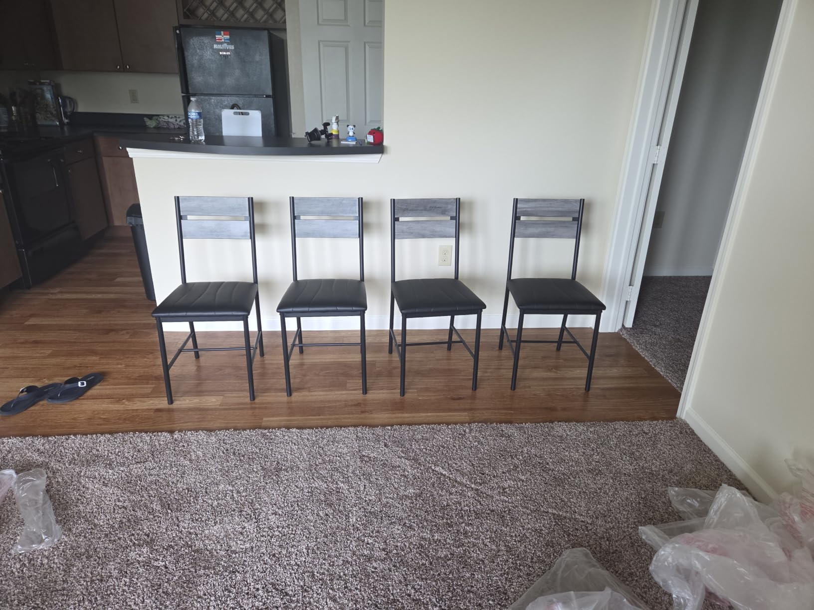 IRONCK Dining Table Set for 4, Grey customer photo 1