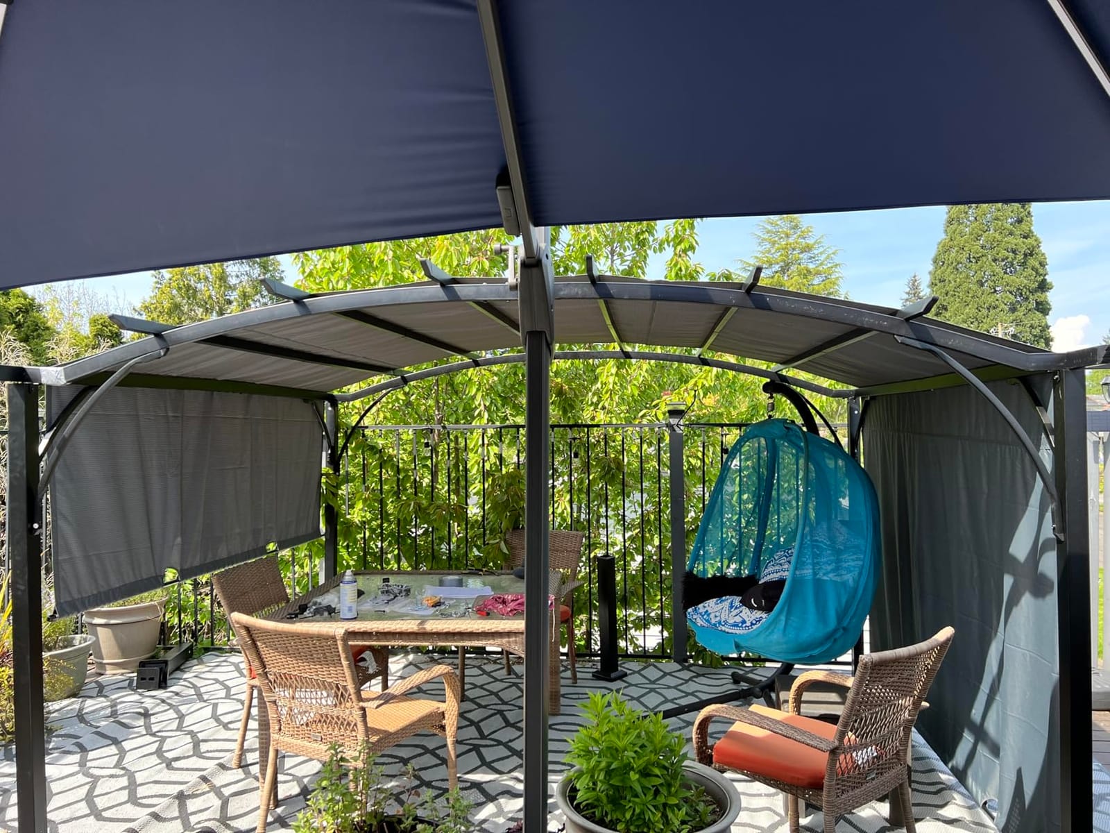 ABCCANOPY Arched Pergola 10'x12' with Retractable Sun Shade, Dary Gray customer photo 2