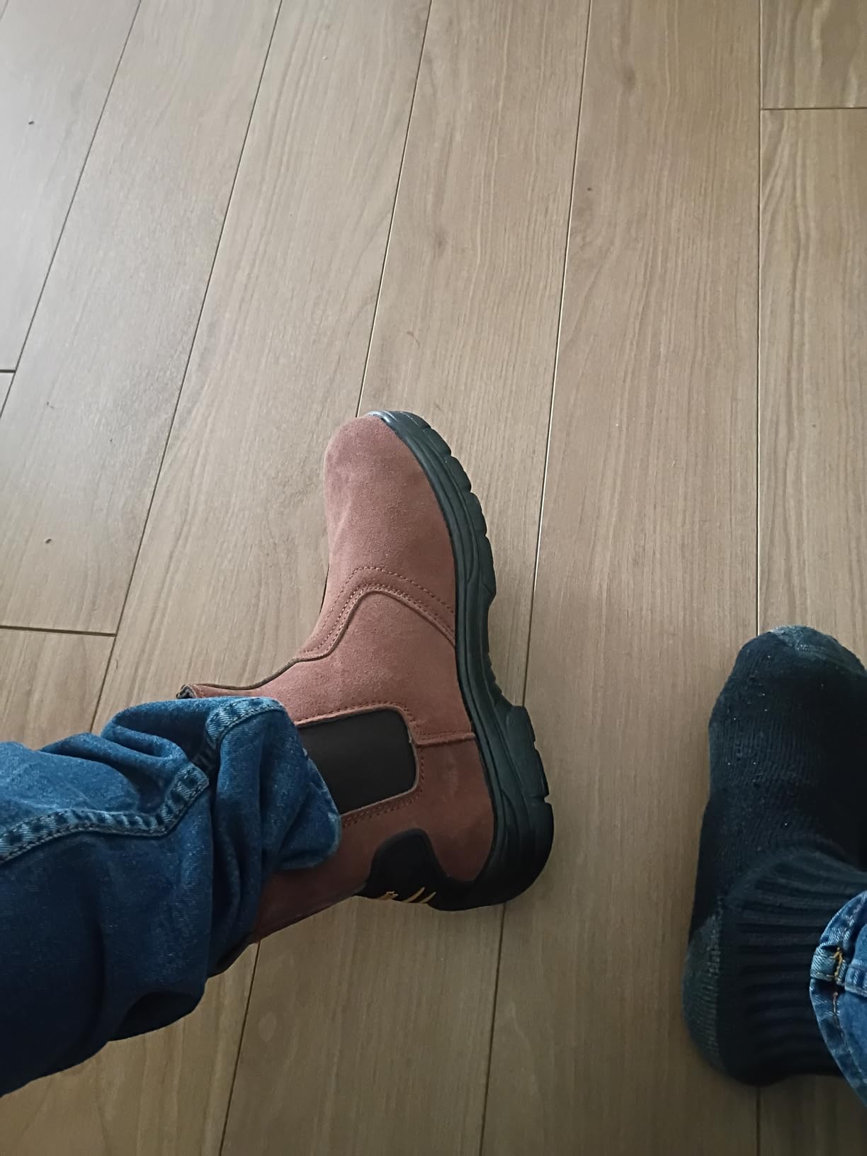 Steel Toe Work Boots for Men Slip-on Welding Work Shoes customer photo 1