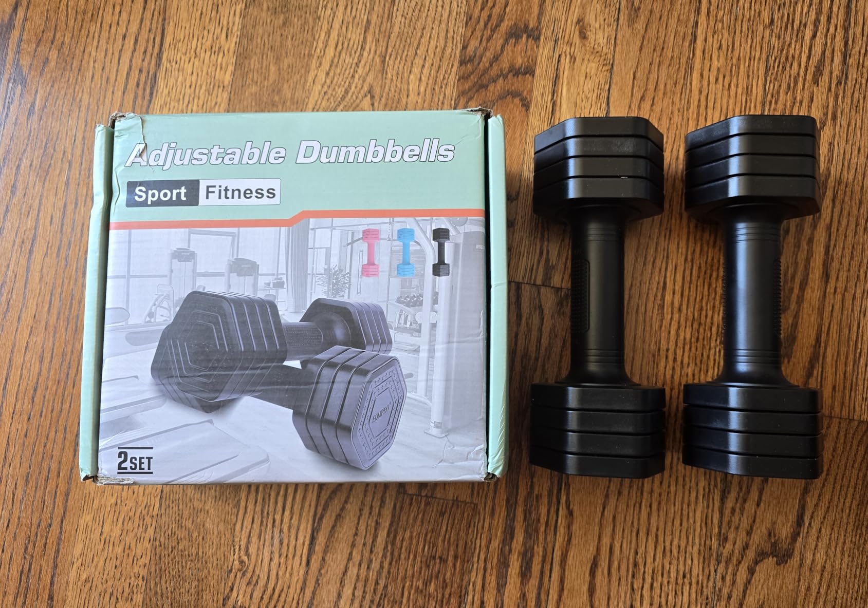 EQUIPRO Adjustable Dumbbell Set, 4 in 1 Free Weights Dumbbells Set for Women, Weights for Women at Home, 2lb 3lb 4lb 5lb with TPU Soft Rubber Handle for Home Gym Exercise Training customer photo 1