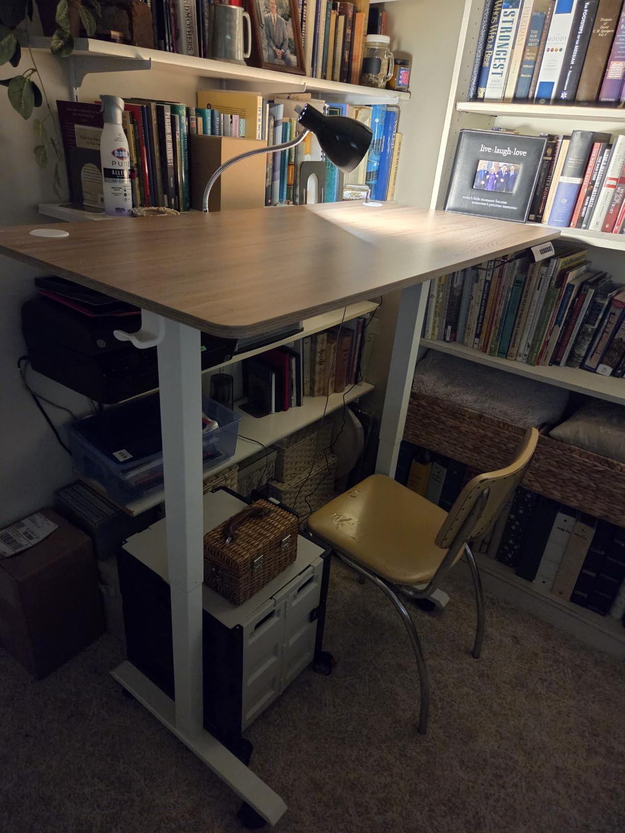 farexon 71x28 Inch Electric Standing Desk with Mouse Pad, Brown customer photo 1