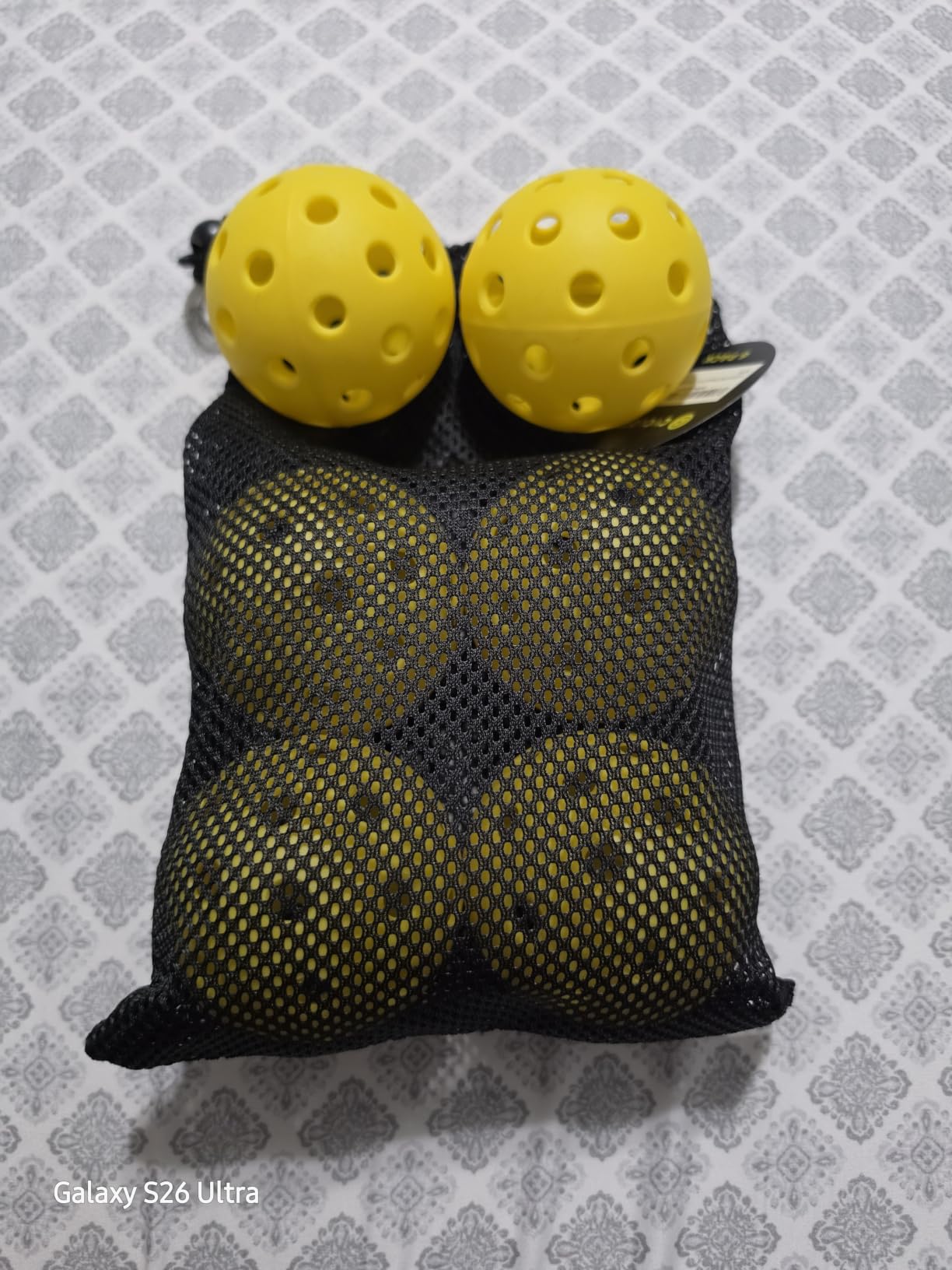cyclotron 6-Pack Pickleball Balls - USAPA Approved, 40-Hole Outdoor & Indoor Pickleballs with Mesh Bag, High-Visibility Durable Balls for Practice customer photo 1