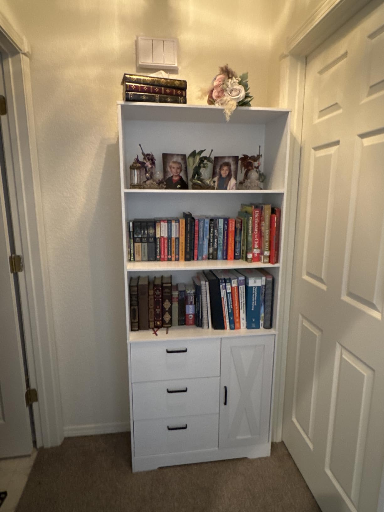IRONCK 71 in Bookshelf with Doors and Drawers, Industrial Tall Bookcase customer photo 2