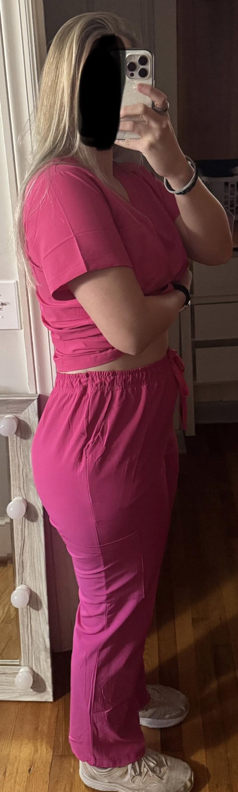 COZYFIT Scrubs for Women Set - V-Neck & Straight Leg Pants with 9 Pockets customer photo 1