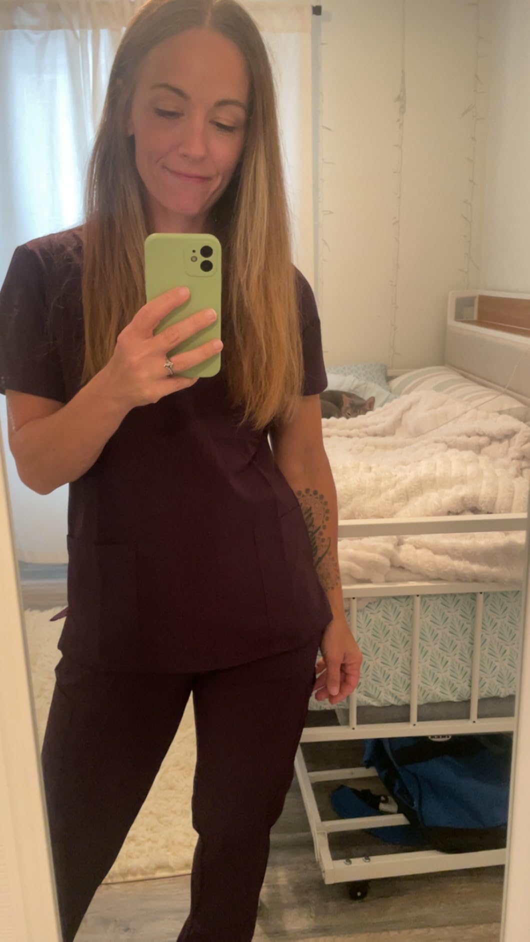 COZYFIT Scrubs for Women Set - V-Neck & Straight Leg Pants with 9 Pockets customer photo 2