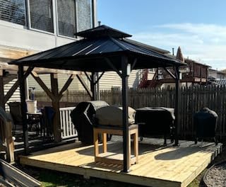 Modern Shade Hardtop Gazebo 10x12 with 4 LED Lights for Backyard, Black customer photo 1