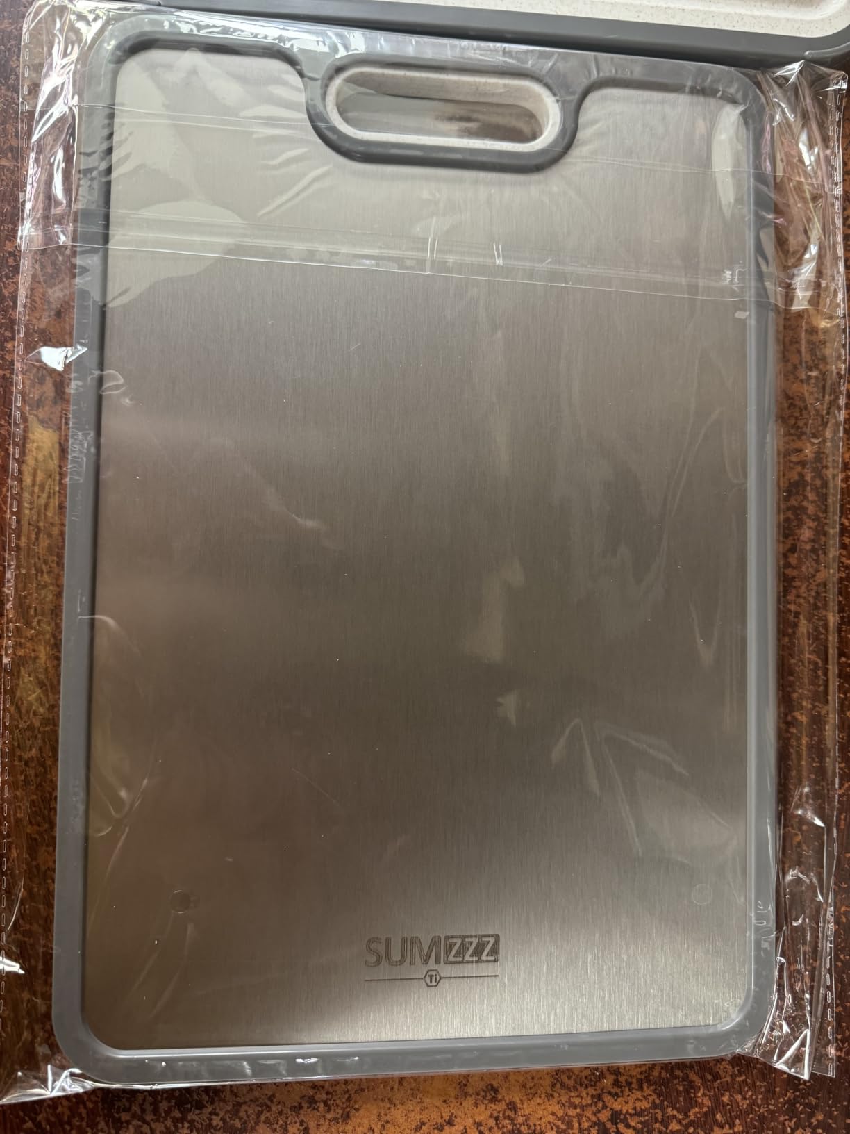Titanium Cutting Board for Kitchen, Pure Titanium/PP, Size 16”×11” customer photo 2