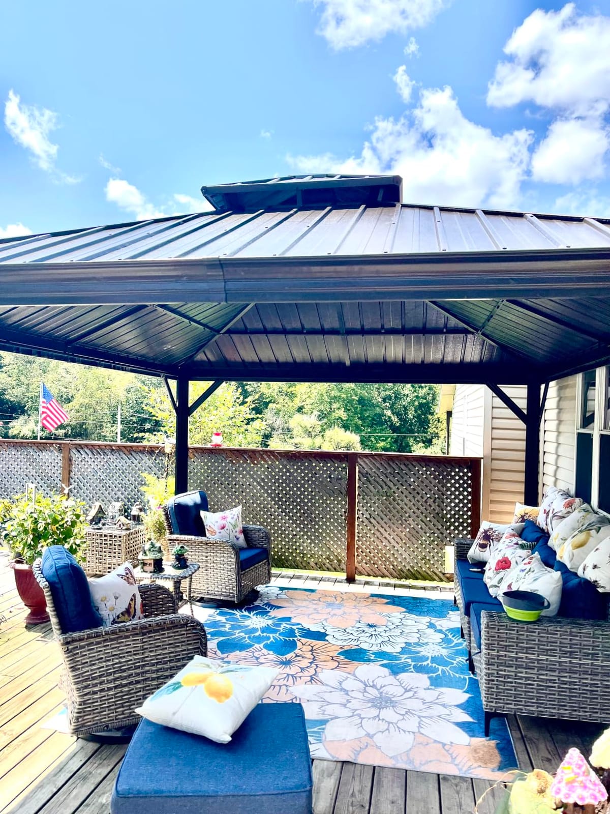 Domi 12x14 Hardtop Gazebo for Patio, Metal Gazebo with Gutters, Grey customer photo 1