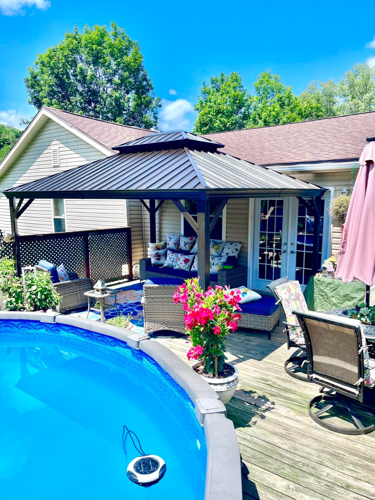 Domi 12x14 Hardtop Gazebo for Patio, Metal Gazebo with Gutters, Grey customer photo 2