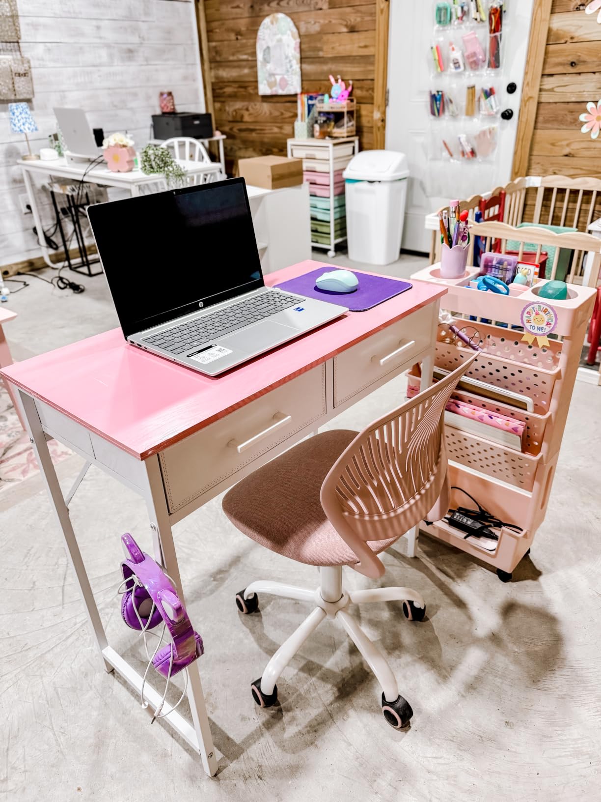 Pamray 32 Inch Small Computer Desk with 2 Drawers for Bedroom Study Writing Home Office Table for Small Spaces White customer photo 1